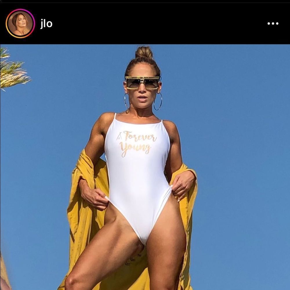 RARE Vix & Nikki Beach women’s white one piece swimsuit forever young ASO JLo